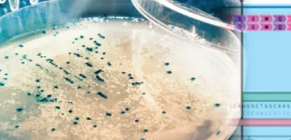 biology petri dish with blue design background