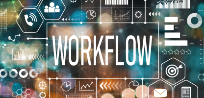Astellas Case Study Header image - Workflow with abstract background